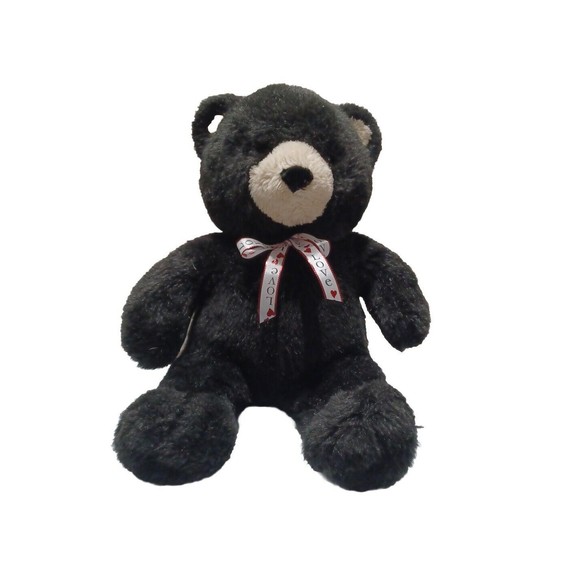 Vintage Build a Bear Black Teddy Bear Valentine's day gift Plush Stuffed 16" - Picture 1 of 10